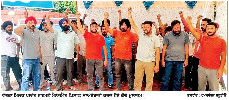  ਵੇਰਕਾ ਮਿਲਕ ਪਲਾਂਟ 'ਚ ਕੱਚੇ ਮੁਲਾਜ਼ਮਾਂ ਵਲੋਂ ਮੈਨੇਜਮੈਂਟ ਖ਼ਿਲਾਫ਼ ਰੋਸ ਪ੍ਰਦਰਸ਼ਨ