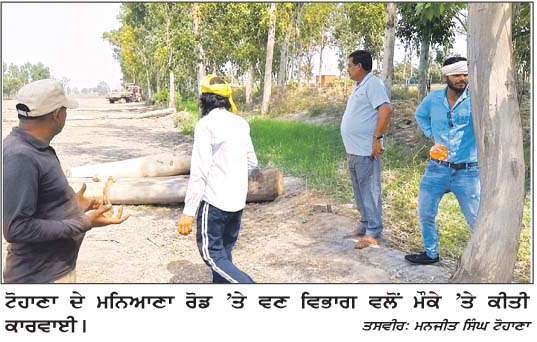  ਦਰੱਖਤਾਂ ਦੀ ਨਾਜਾਇਜ਼ ਕਟਾਈ 'ਚ ਦੋਸ਼ੀਆਂ ਖ਼ਿਲਾਫ਼ ਕਾਨੂੰਨੀ ਕਾਰਵਾਈ ਹੋਵੇਗੀ - ਡੀ.ਐਫ.ਓ. ਵਣ ਵਿਭਾਗ 
<br/> 