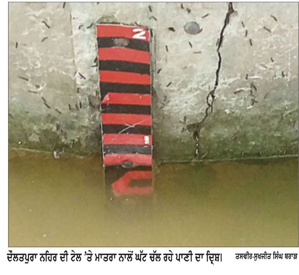 ਦੌਲਤਪੁਰਾ ਨਹਿਰ ’ਚ ਪਾਣੀ ਘੱਟ ਚੱਲਣ ਕਾਰਨ ਕਿਸਾਨ ਦੁਖੀ
ਗਰਮੀ ਨਾਲ ਸੁੱਕ ਰਹੀਆਂ ਹਨ ਕਿਸਾਨਾਂ ਦੀਆਂ ਫ਼ਸਲਾਂ