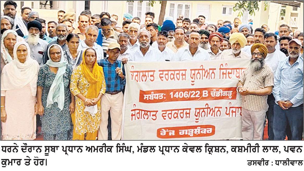 ਰੁਕੀਆਂ ਤਨਖ਼ਾਹਾਂ ਤੇ ਹੋਰ ਹੱਕੀ ਮੰਗਾਂ ਲਈ ਜੰਗਲਾਤ ਵਰਕਰਾਂ ਵਲੋਂ ਮੰਡਲ ਦਫ਼ਤਰ ਵਿਖੇ ਰੋਸ ਧਰਨਾ