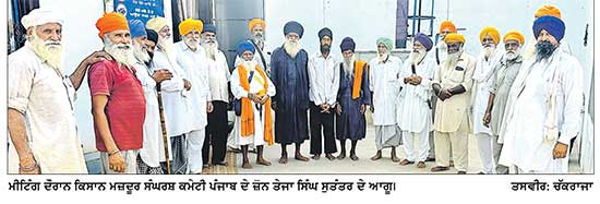 ਕਿਸਾਨ ਮਜ਼ਦੂਰ ਸੰਘਰਸ਼ ਕਮੇਟੀ ਜ਼ੋਨ ਤੇਜਾ ਸਿੰਘ ਸੁਤੰਤਰ ਦੀ ਮੀਟਿੰਗ