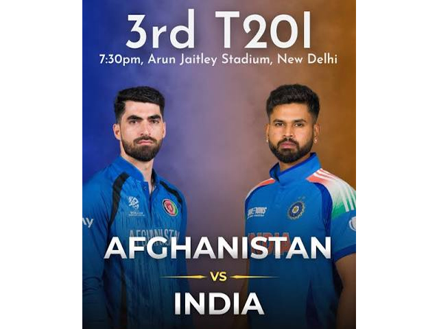 ਭਾਰਤ -ਅਫ਼ਗਾਨਿਸਤਾਨ ਤੀਜਾ ਟੀ-20 ਮੈਚ ਅੱਜ