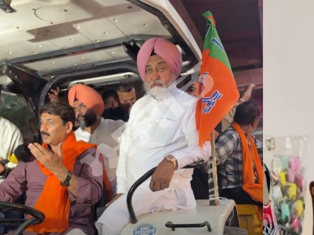 'ਨਸ਼ਾ ਮੁਕਤ ਪੰਜਾਬ ਯਾਤਰਾ' ਦੌਰਾਨ  ਗੁਰਦਰਸ਼ਨ ਸਿੰਘ ਸੈਣੀ ਦੇ ਟਰੈਕਟਰ 'ਤੇ ਬਹਿ ਕੇ ਜ਼ੀਰਕਪੁਰ ਪਹੁੰਚੇ ਮਨੋਜ ਤਿਵਾੜੀ