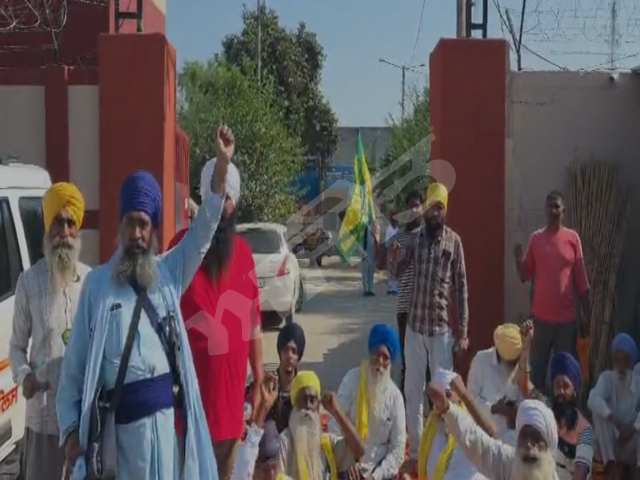 ਭਾਰਤੀ ਕਿਸਾਨ ਯੂਨੀਅਨ ਏਕਤਾ ਉਗਰਾਹਾਂ ਵਲੋਂ ਥਾਣਾ ਝਬਾਲ ਅੱਗੇ ਧਰਨਾ