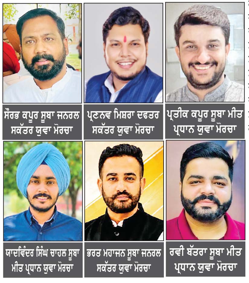 ਭਾਜਪਾ ਯੁਵਾ ਮੋਰਚਾ ਪੰਜਾਬ ਦੀ ਨਵੀਂ ਸੂਬਾ ਟੀਮ ਦਾ ਐਲਾਨ , ਵੱਖ - ਵੱਖ ਅਹੁਦਿਆਂ ’ ਤੇ ਨਿਯੁਕਤੀਆਂ